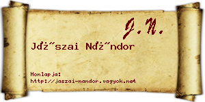 Jászai Nándor névjegykártya